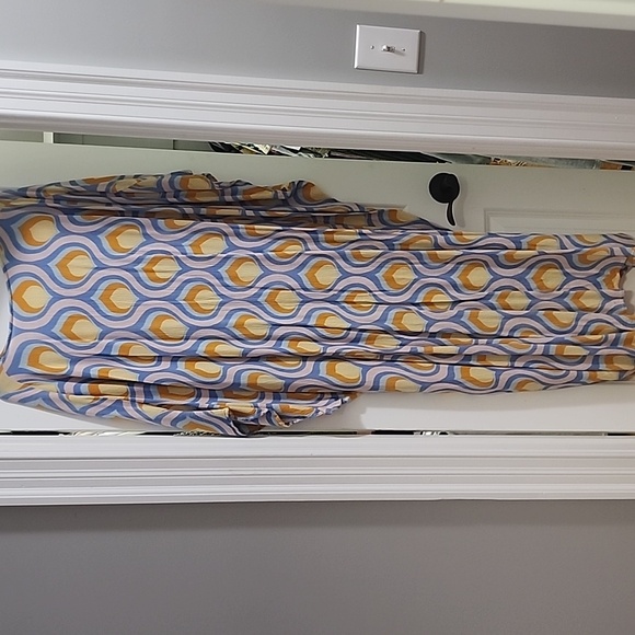 Free People Blue and Orange Patterned Kimono Dress - Picture 3 of 4